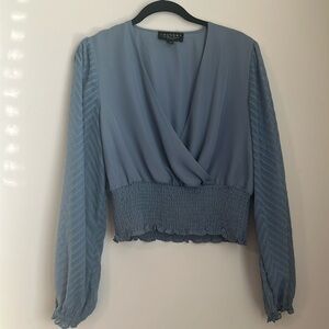 Laundry by Shelli Segal Crop Top Blouse Long Sleeve